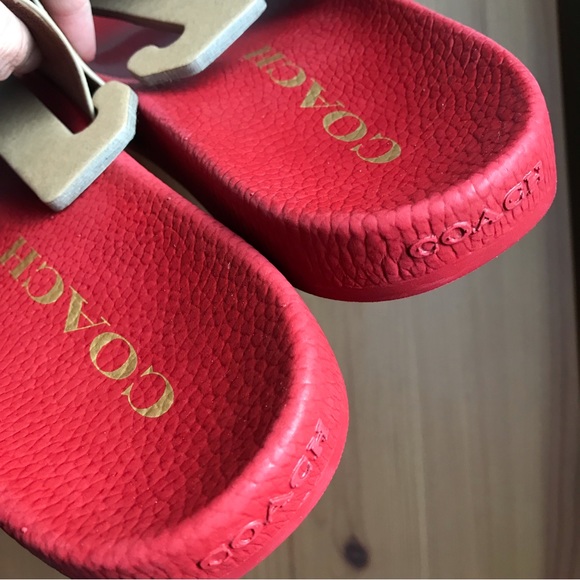 🍓 Coach Uli Sport Slide In Signature Canvas With Wild Strawberry Print - Picture 8 of 12